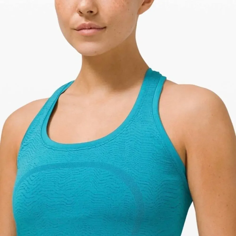 Lululemon Swiftly Tech Racerback 2.0 Tank Ripple Wave Turquoise Tide Blue Size 8 - Picture 3 of 9